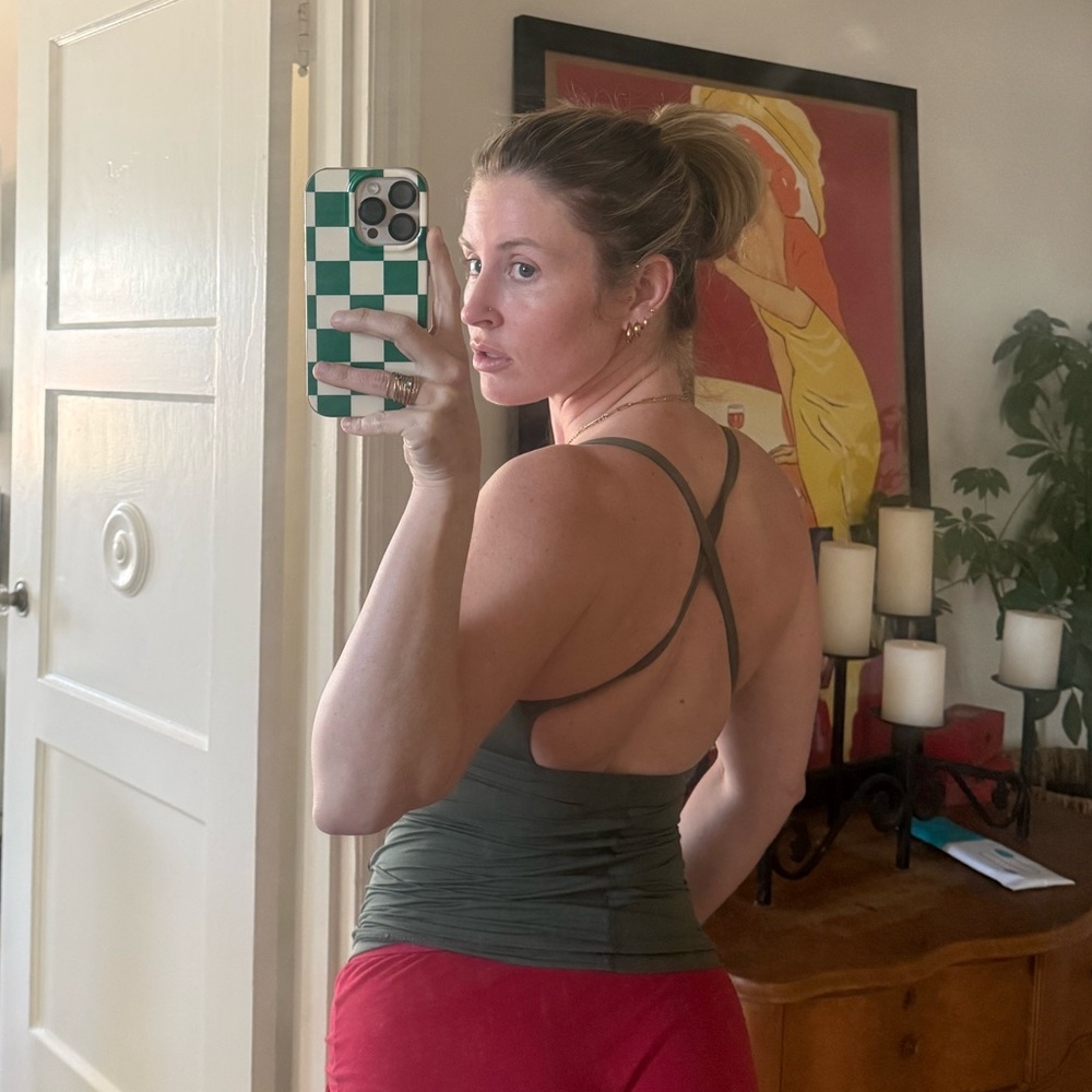Lulu Lemon Women’s Olive Green Strappy Workout Top